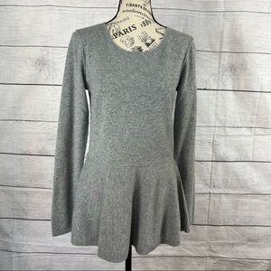 Saks fifth Avenue Cashmere Peplum Sweater Size Large Gray